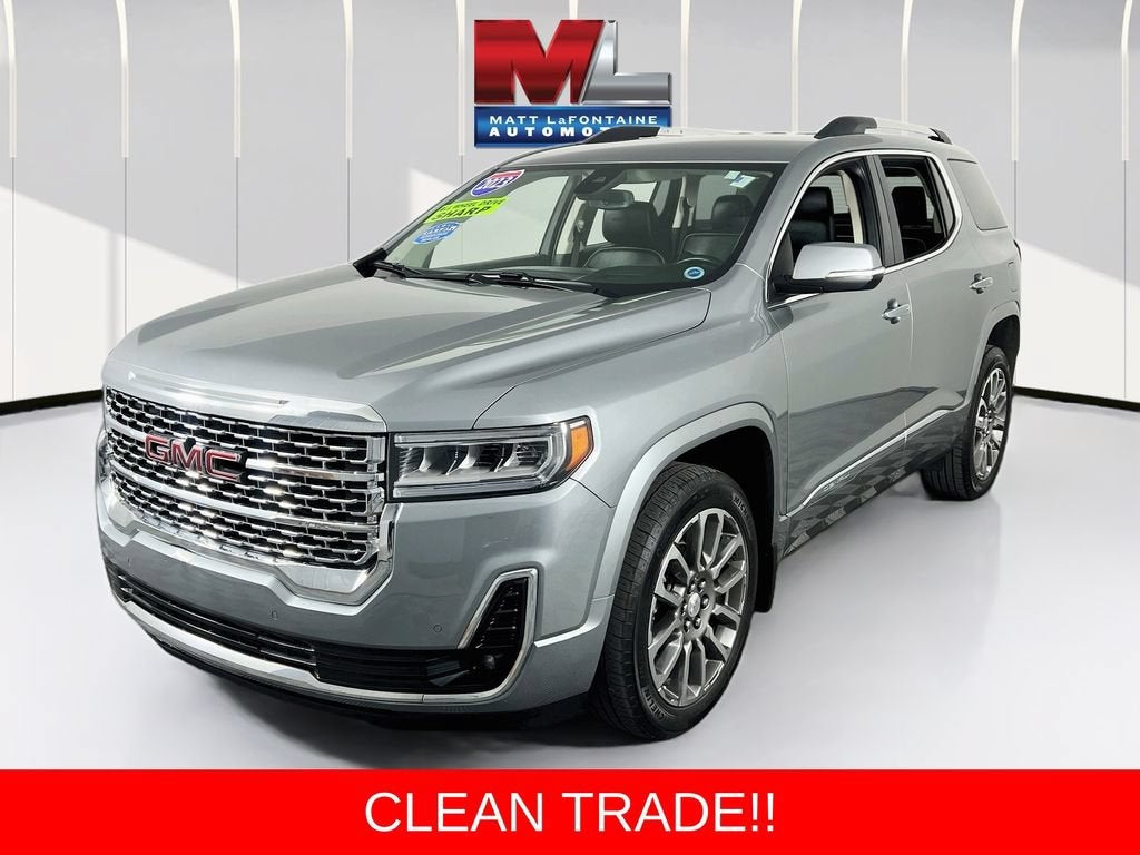 2023 GMC Acadia Denali in Sterling Metallic — front three-quarter view