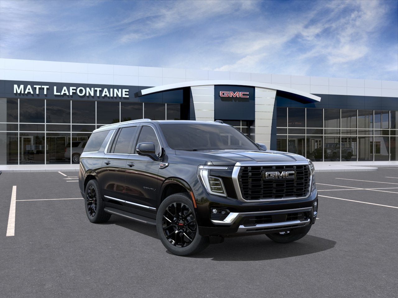 2026 GMC Yukon XL Denali in Onyx Black — front three-quarter view