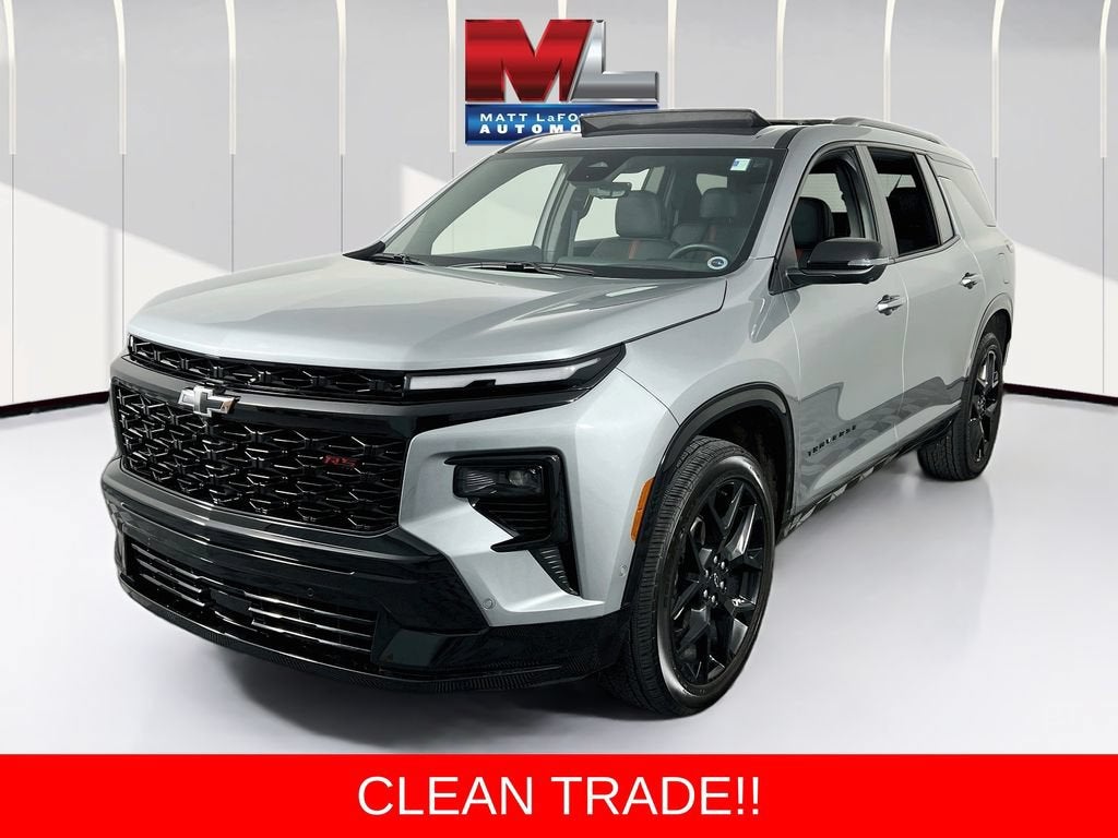 2026 Chevrolet Traverse RS in Sterling Gray Metallic — front three-quarter view
