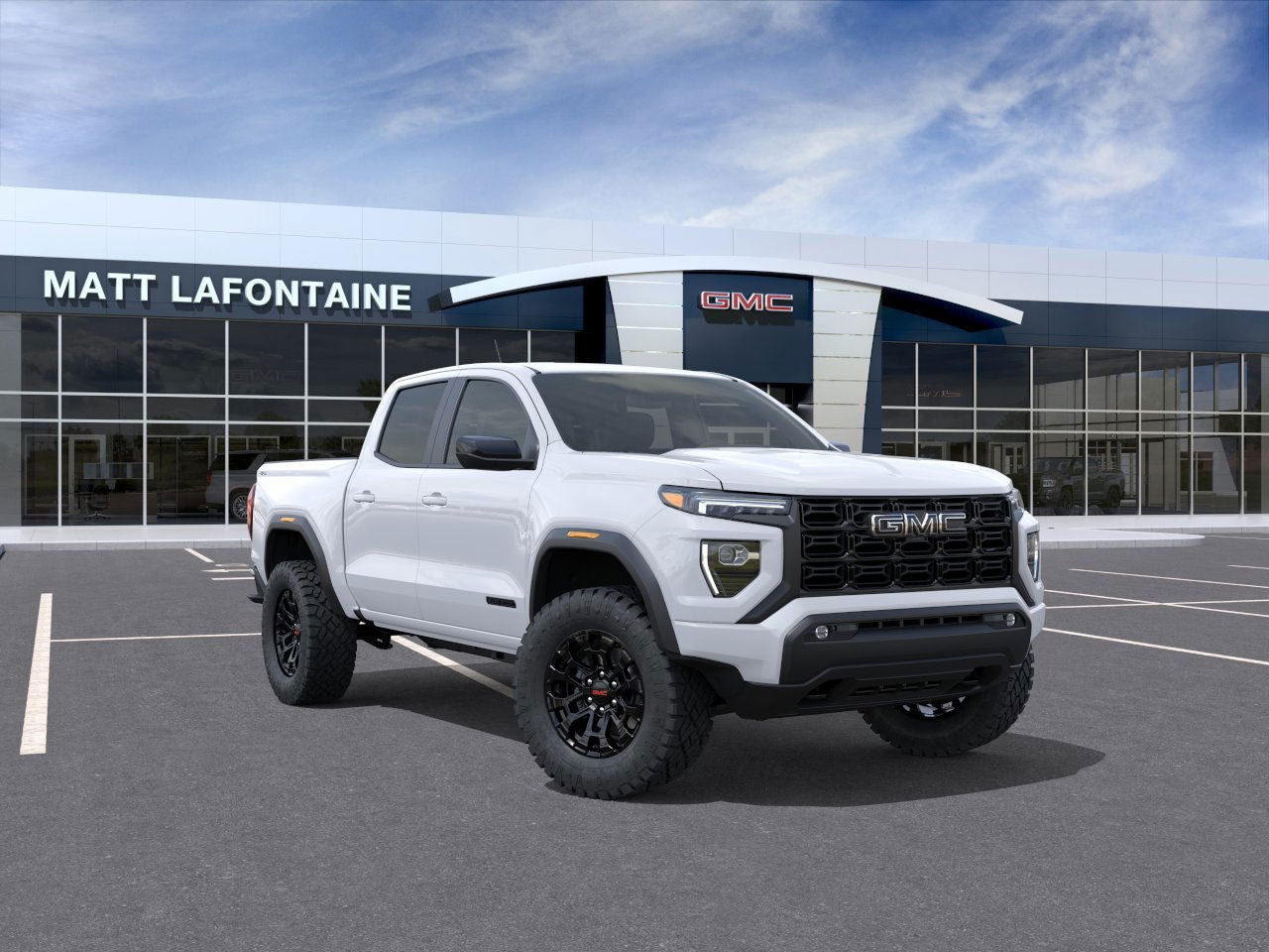 2026 GMC Canyon Elevation in Summit White — front three-quarter view
