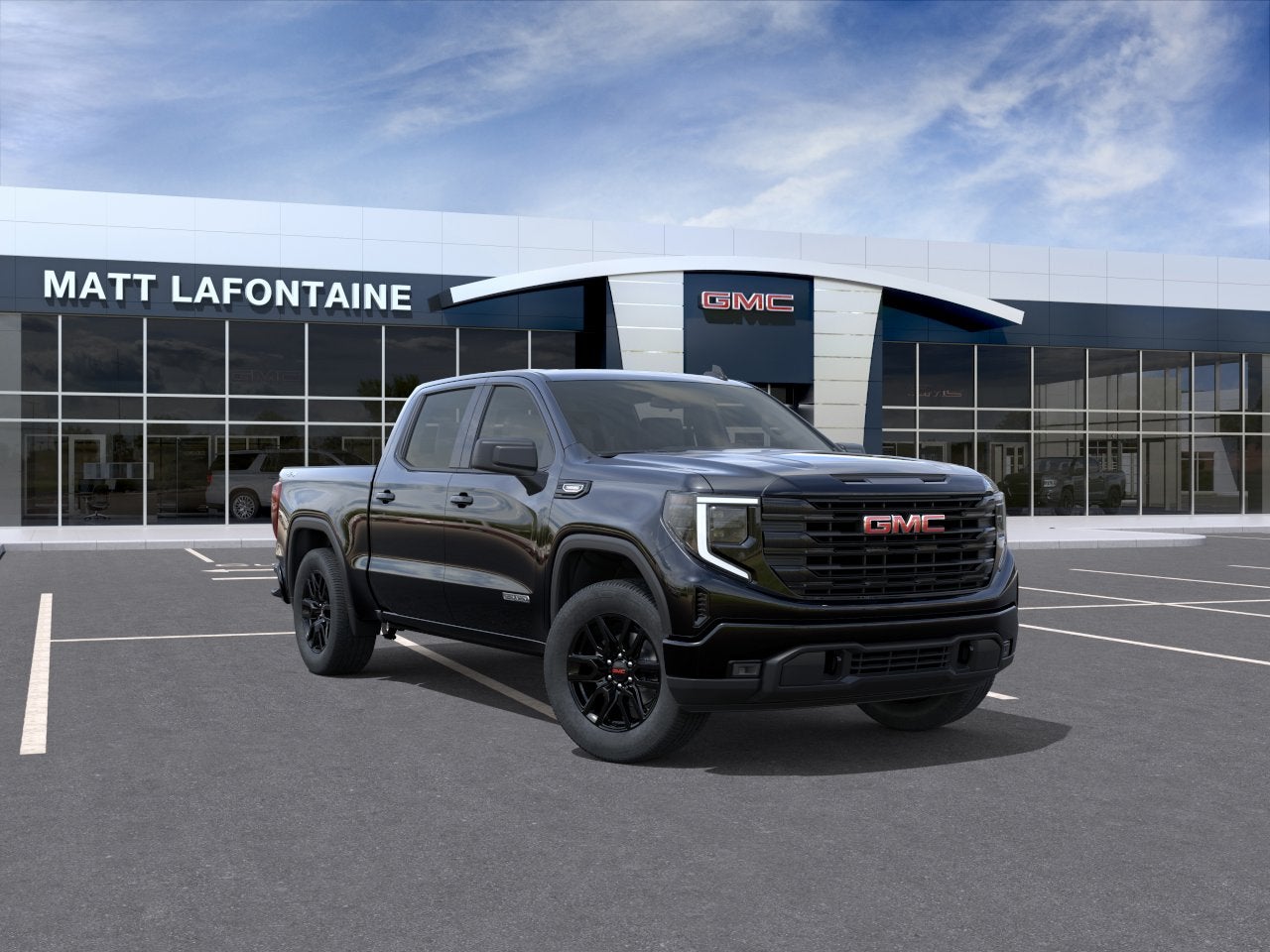 2026 GMC Sierra 1500 Elevation in Onyx Black — front three-quarter view