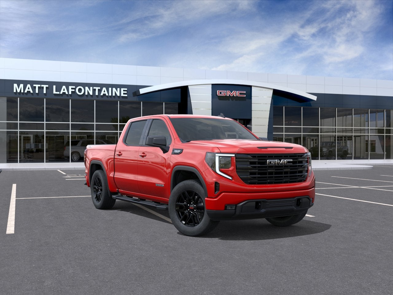 2026 GMC Sierra 1500 Elevation in Cardinal Red — front three-quarter view