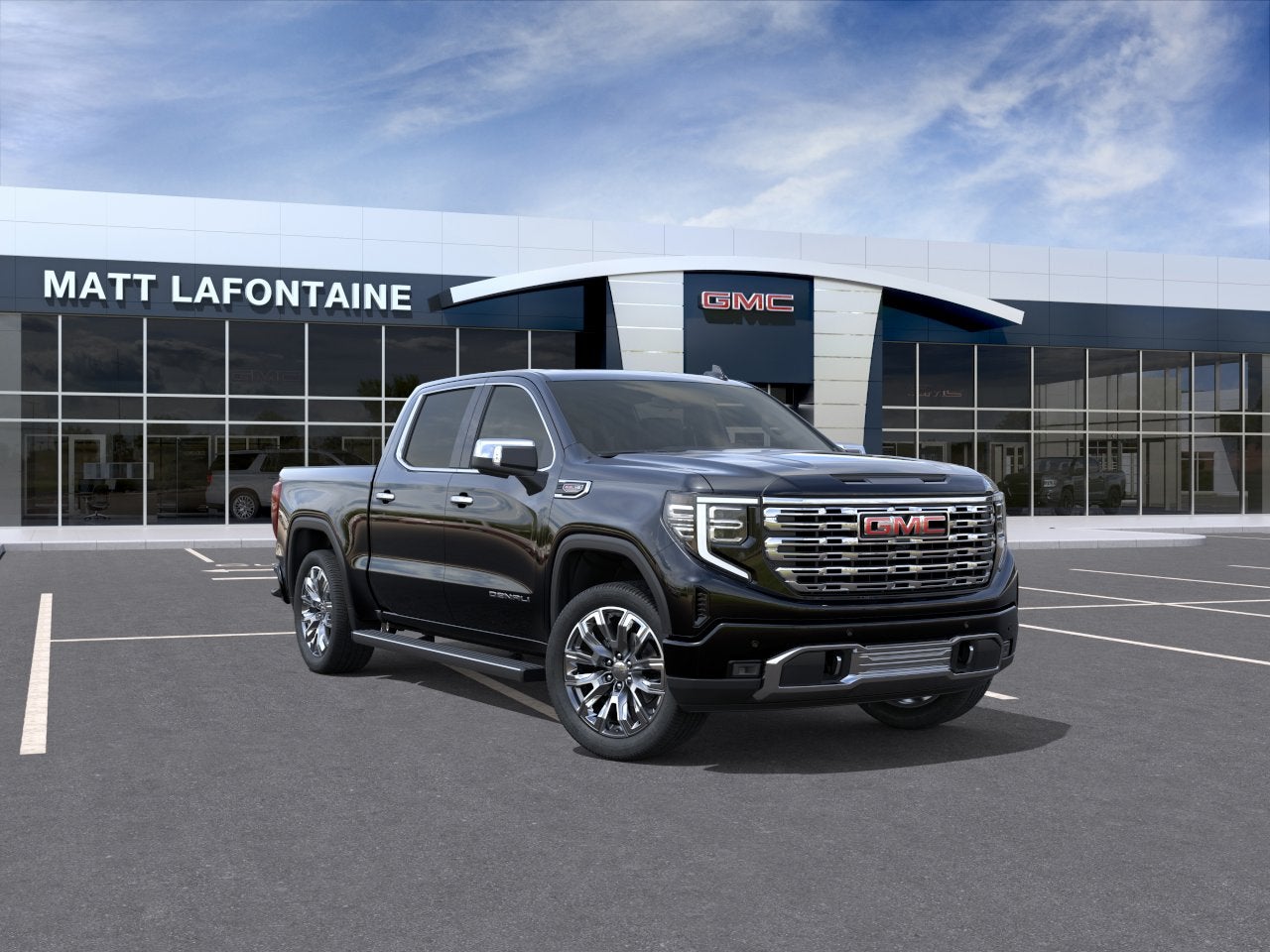 2026 GMC Sierra 1500 Denali in Onyx Black — front three-quarter view