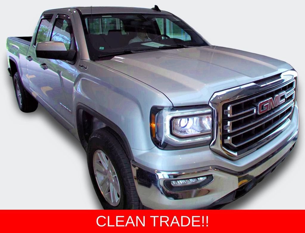 2018 GMC Sierra 1500 SLE in Quicksilver Metallic — front three-quarter view
