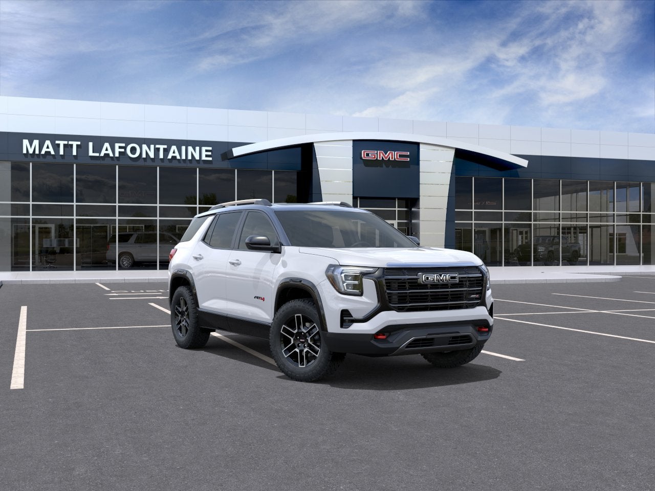 2026 GMC Terrain AT4 in Summit White — front three-quarter view