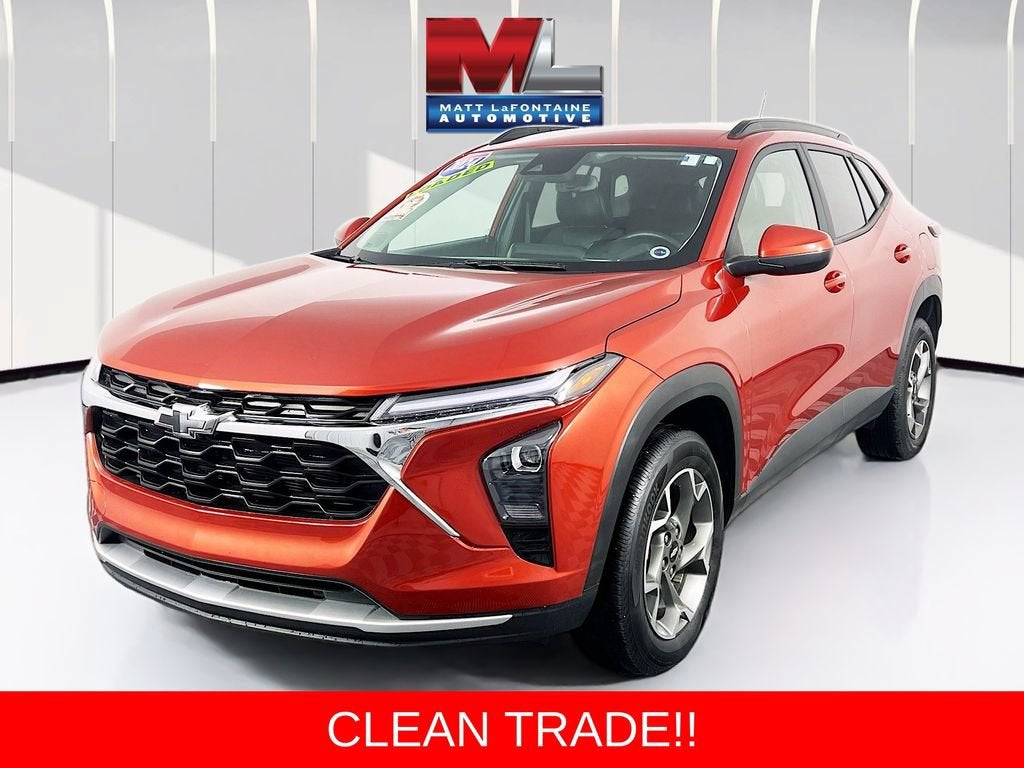 2024 Chevrolet Trax LT in Cayenne Orange Metallic — front three-quarter view